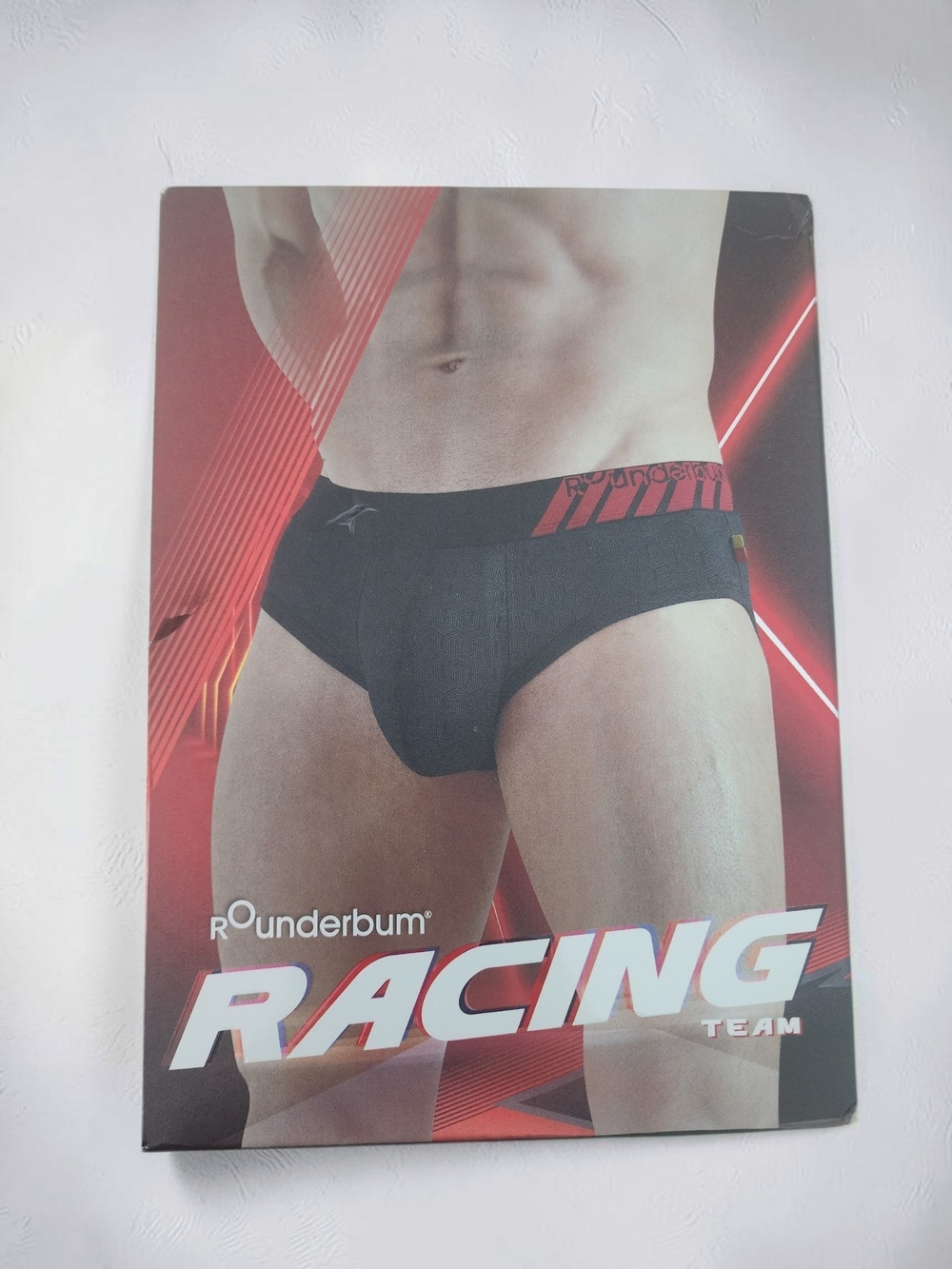 Men's Racing Team Briefs - Black with Red Waistband